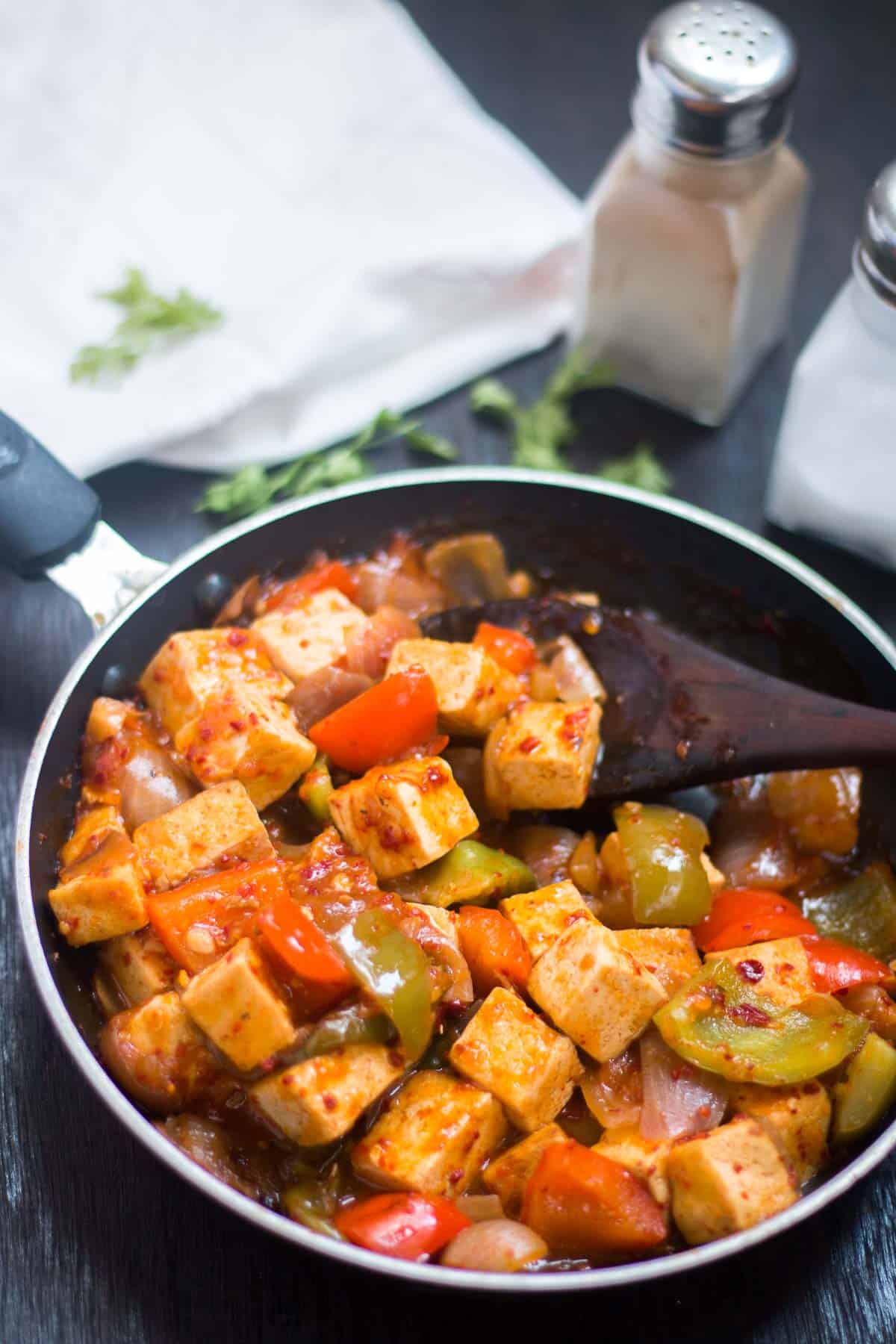 Spicy Tofu Stir-Fry with Sweet Chili Glaze