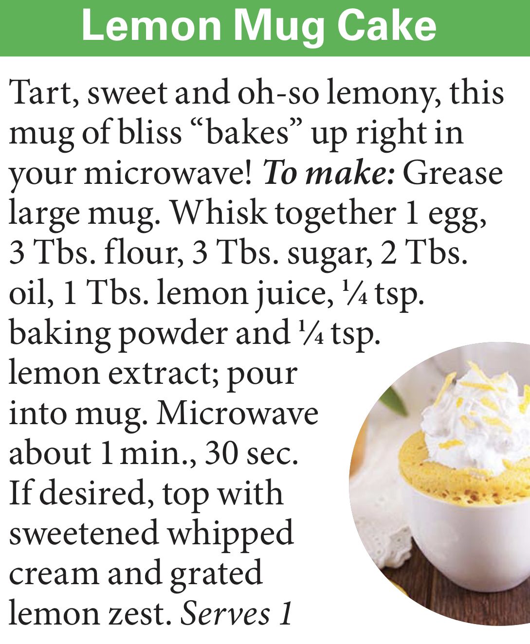Microwave Mug Lemon Pound Cake