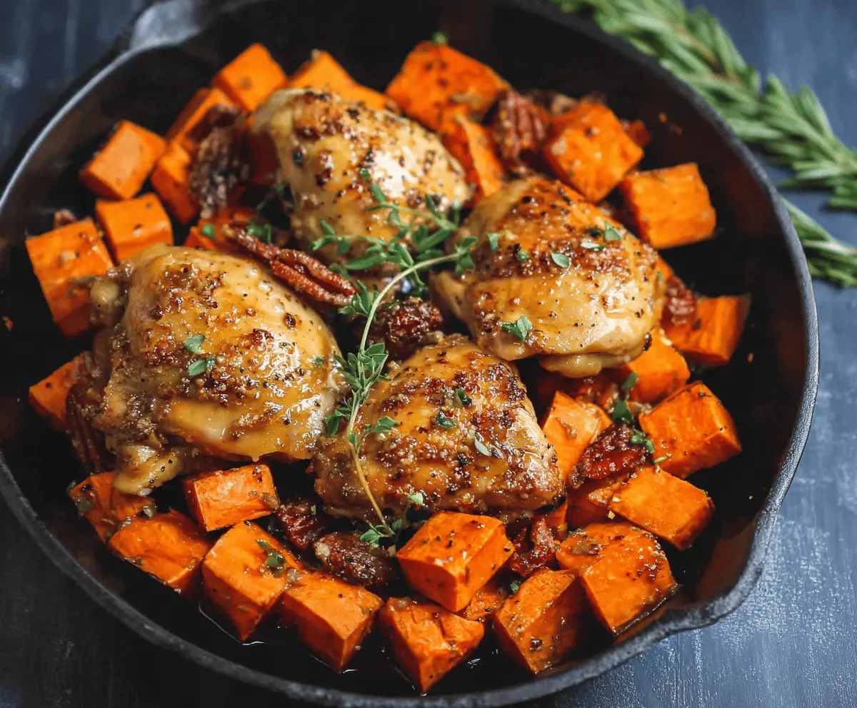 Pan-Seared Chicken with Citrus-Honey Glaze and Roasted Sweet Potatoes