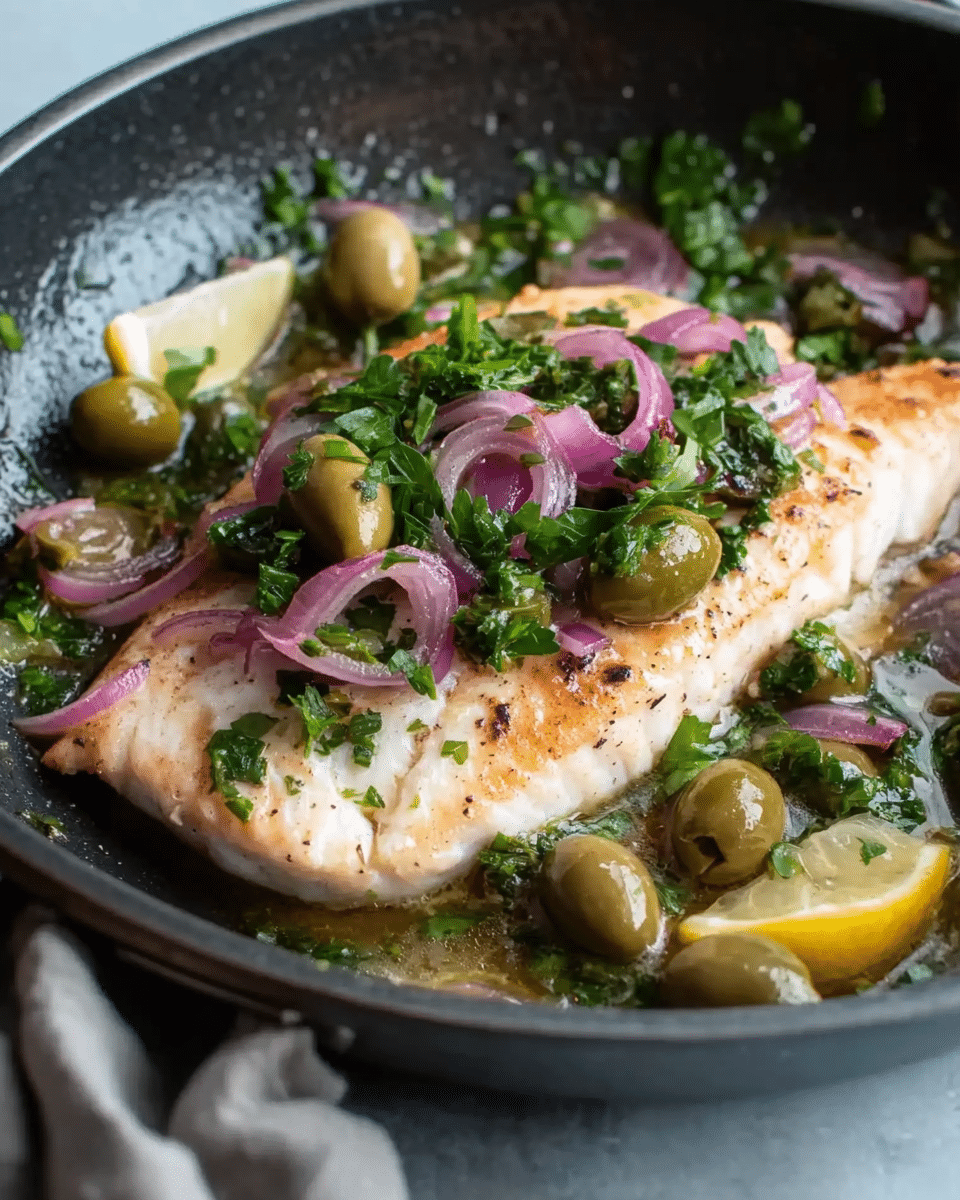 Pan-Seared Sea Bream with Fennel and Olive Salsa