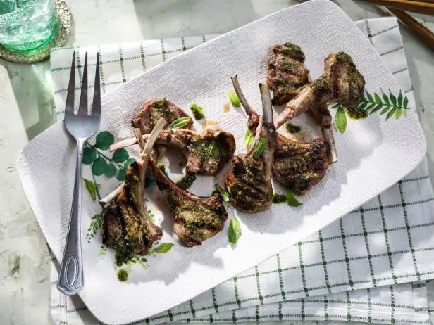 Pan-Seared Kid Goat Chops with Mint Pesto