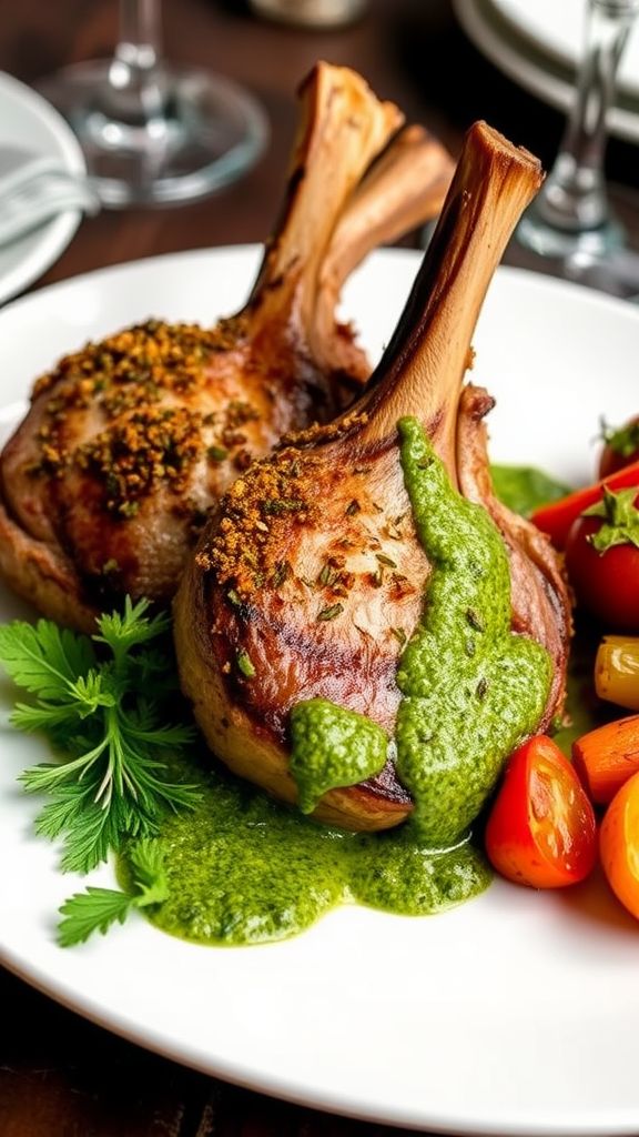 Macadamia-Crusted Lamb Chops with Mint and Bush Tomato Chutney