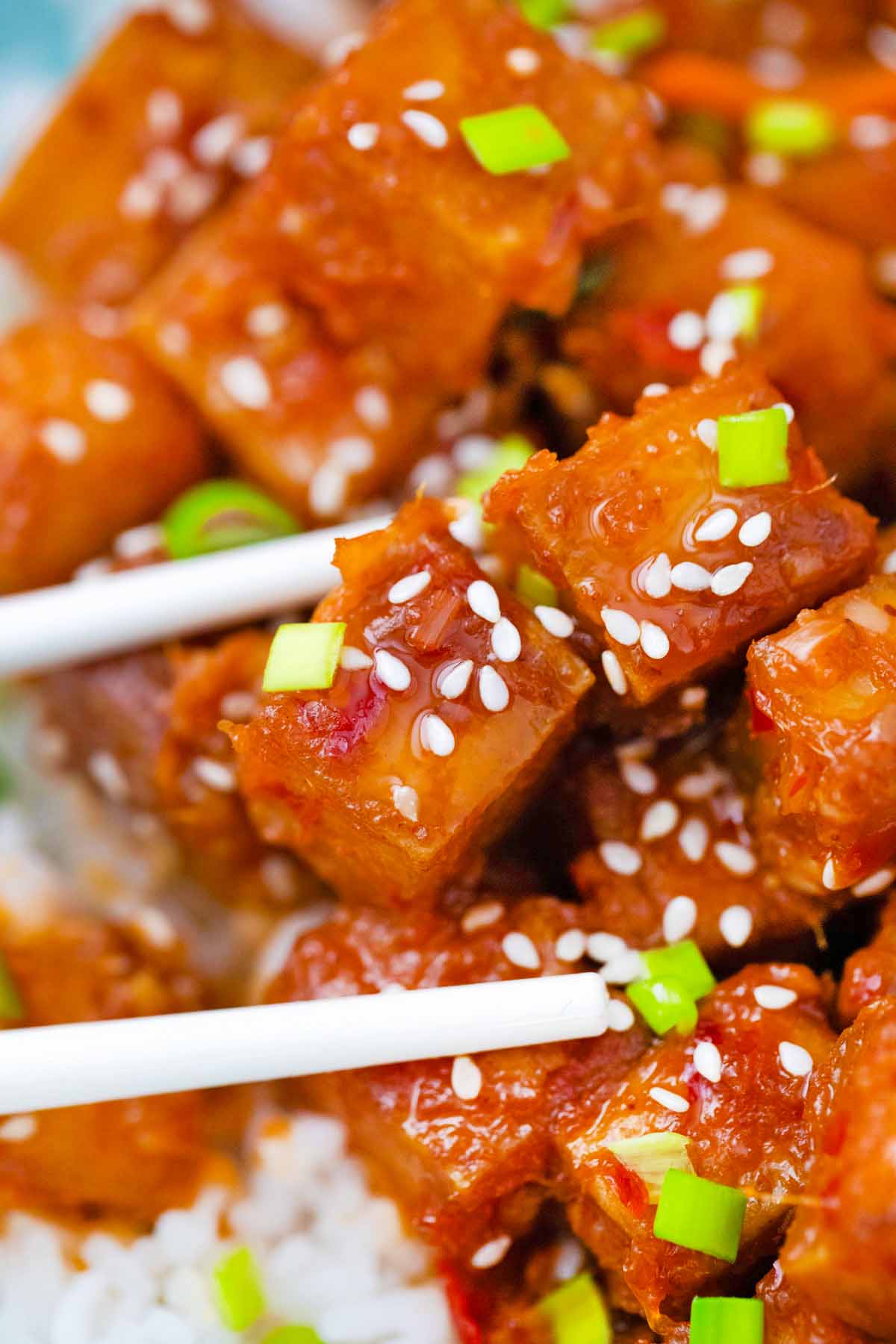 Pan-Seared Korean Spicy Tofu with Scallions