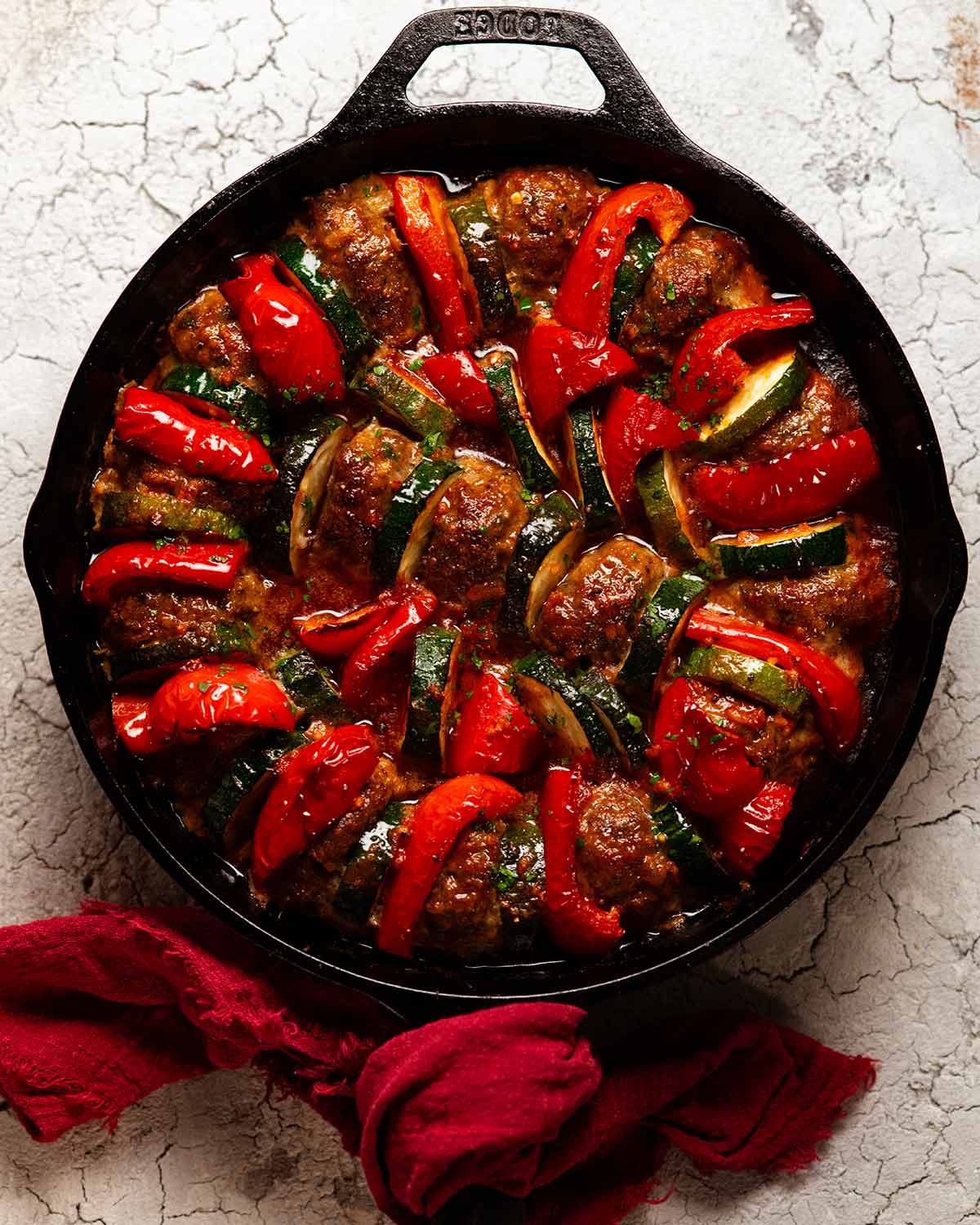 Moroccan-Spiced Lamb Meatballs with Zucchini Noodles