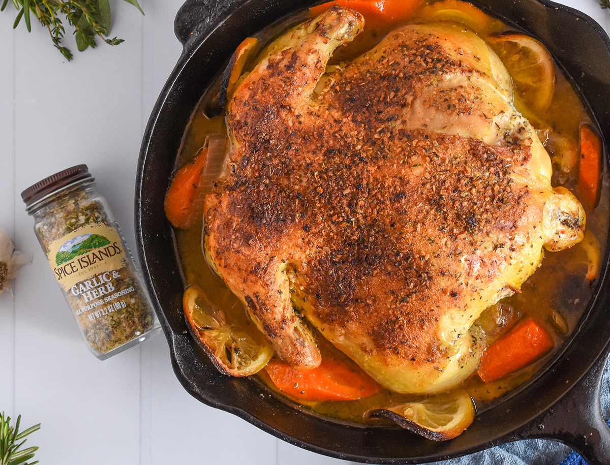 Native Herb-Roasted Chicken with Wild Garlic