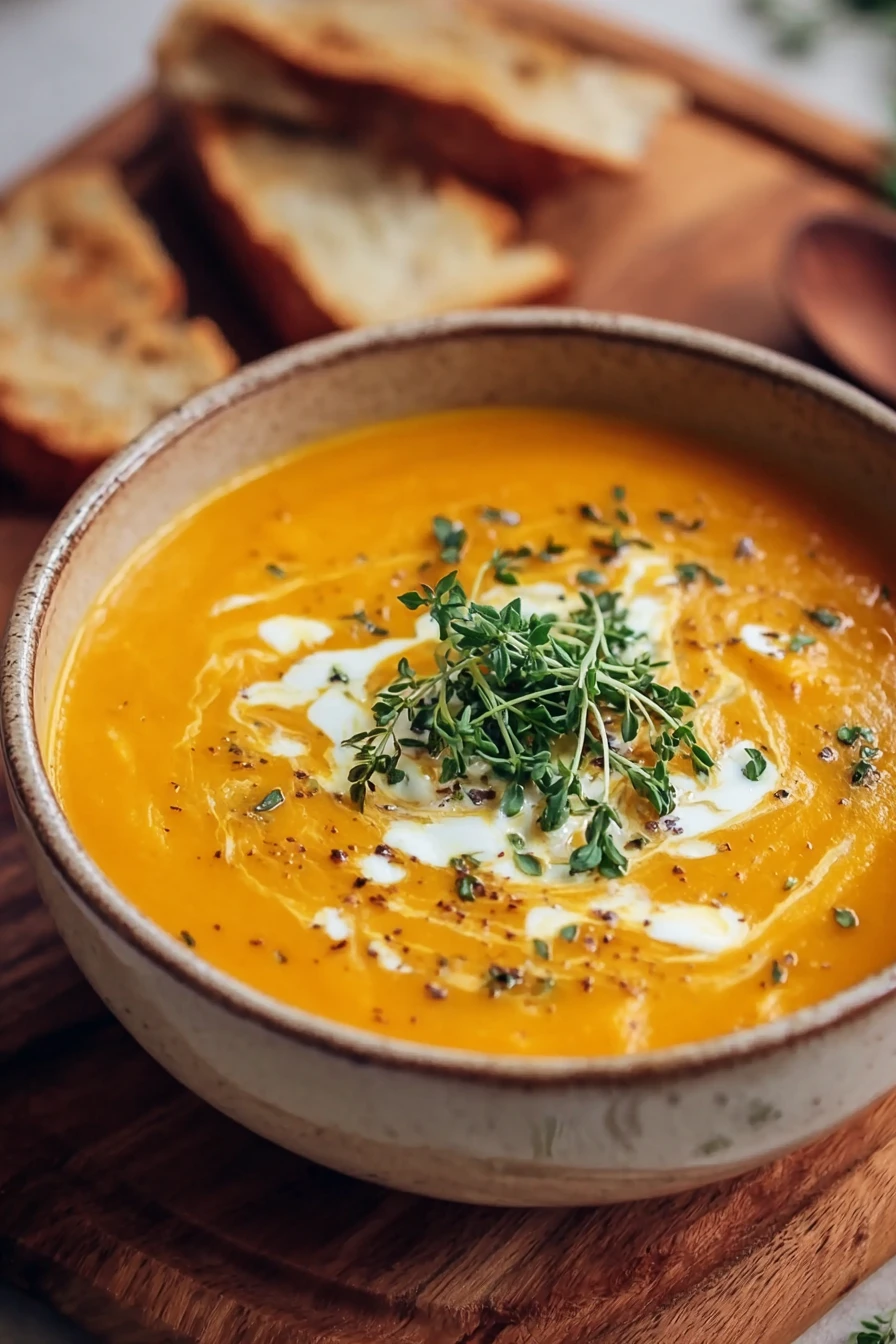 Roasted Pumpkin and Warrigal Greens Soup