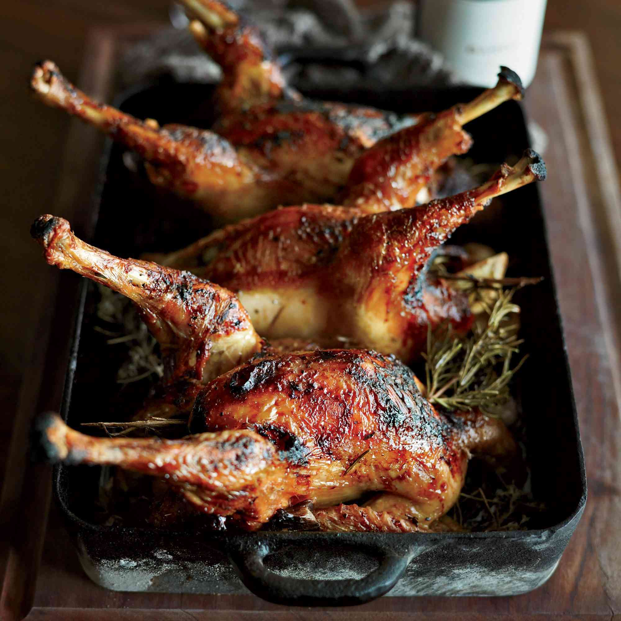 Honey-Lemon Glazed Roast Chicken with Spring Herbs