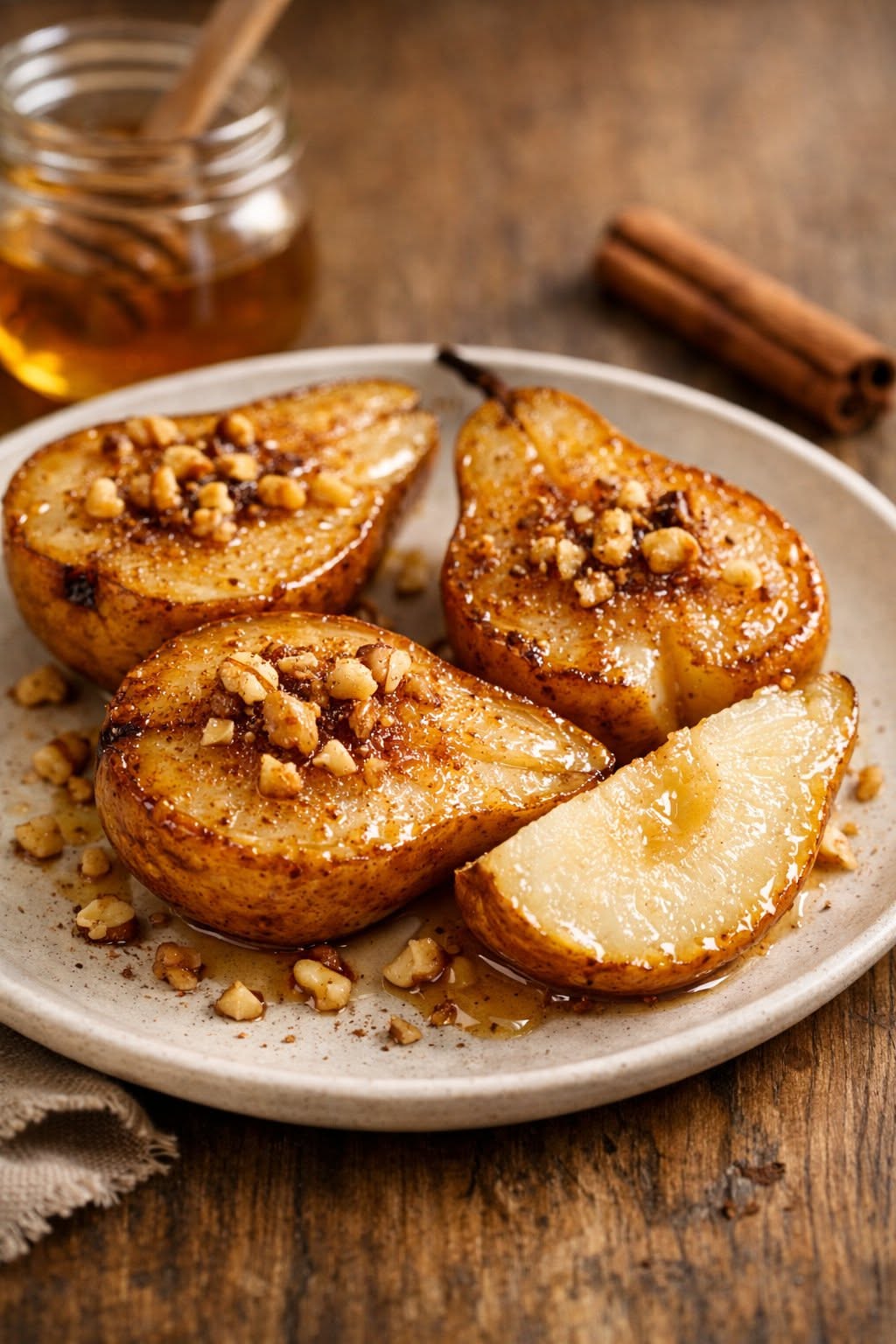 Honey-Roasted Pears with Spiced Mascarpone Cream