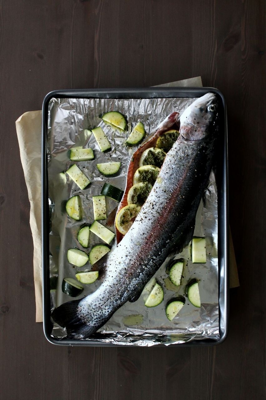 Sheet Pan Roasted Colorado Springs Trout with Lemon-Thyme Butter