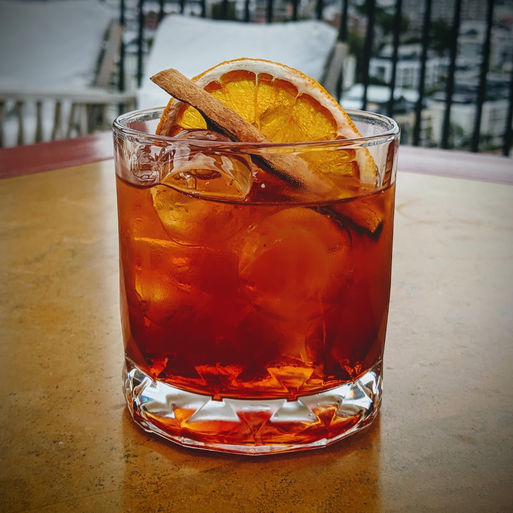 Stirred Spiced Rye Manhattan with Cherry Bitters