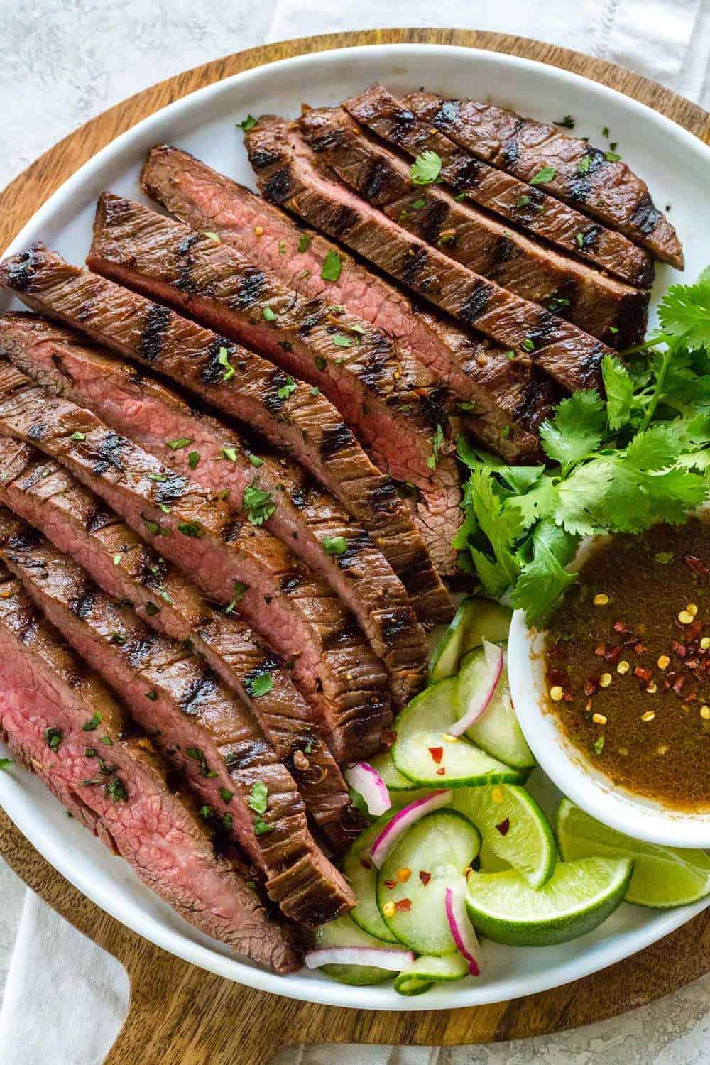 Grilled Citrus-Marinated Flank Steak with Charred Vegetables