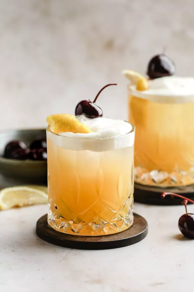 Smoked Honey Whiskey Sour with Lemon Twist