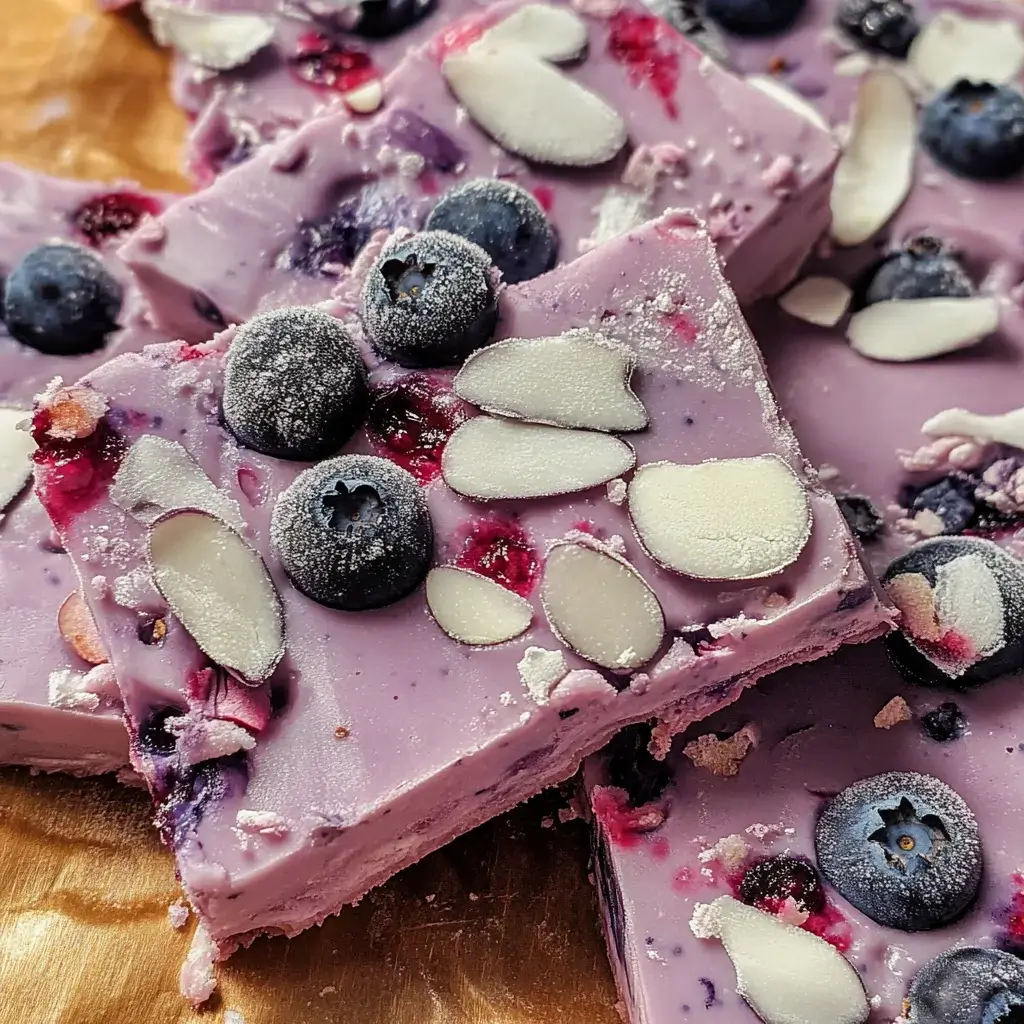 Icicle-Blueberry Frozen Yogurt Bark