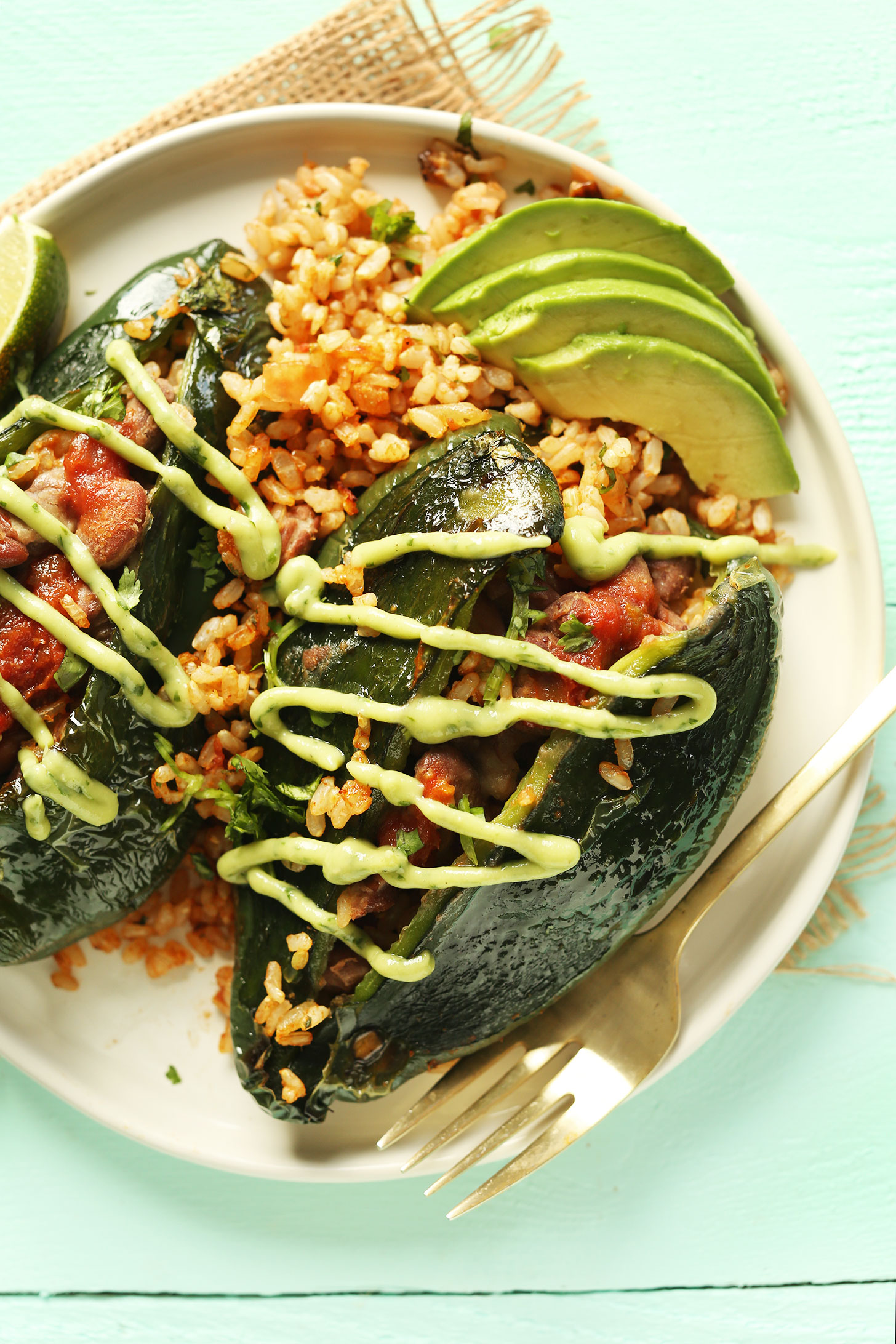 Chaya and Queso Relleno Stuffed Poblano Peppers