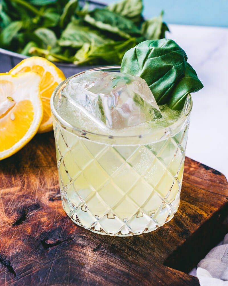 Shaken Citrus Gin Gimlet with Basil