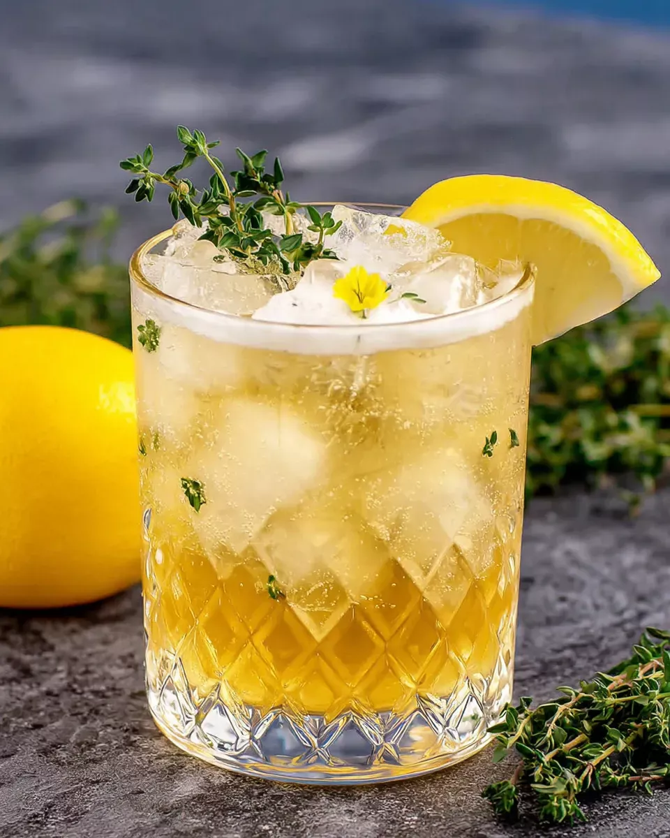 Whiskey Lemonade with Honey and Thyme